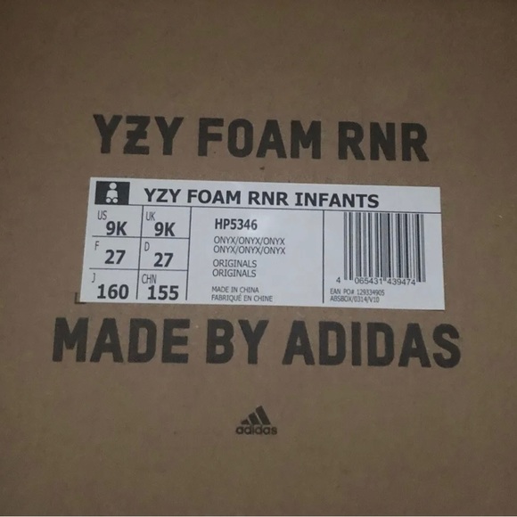 Adidas Originals Yeezy Foam Runner Onyx Infant Size UK 9 US 9 - Picture 2 of 4